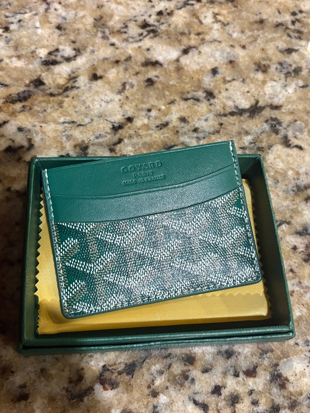 Goyard Yellow Cloth with Green Box and Brown Logo